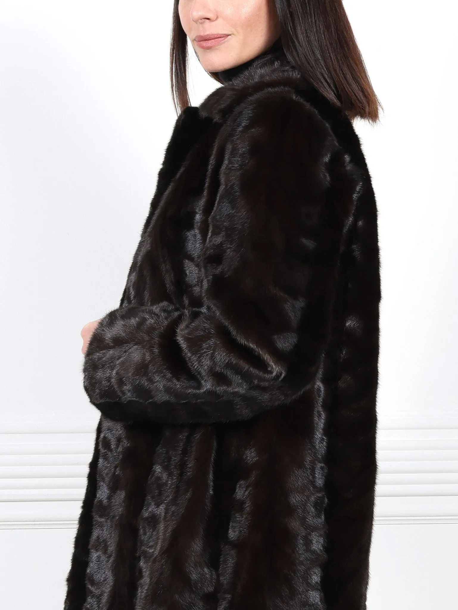 The Fen Upcycled Mink Coat in Black sold by Pologeorgis product image thumbnail 5