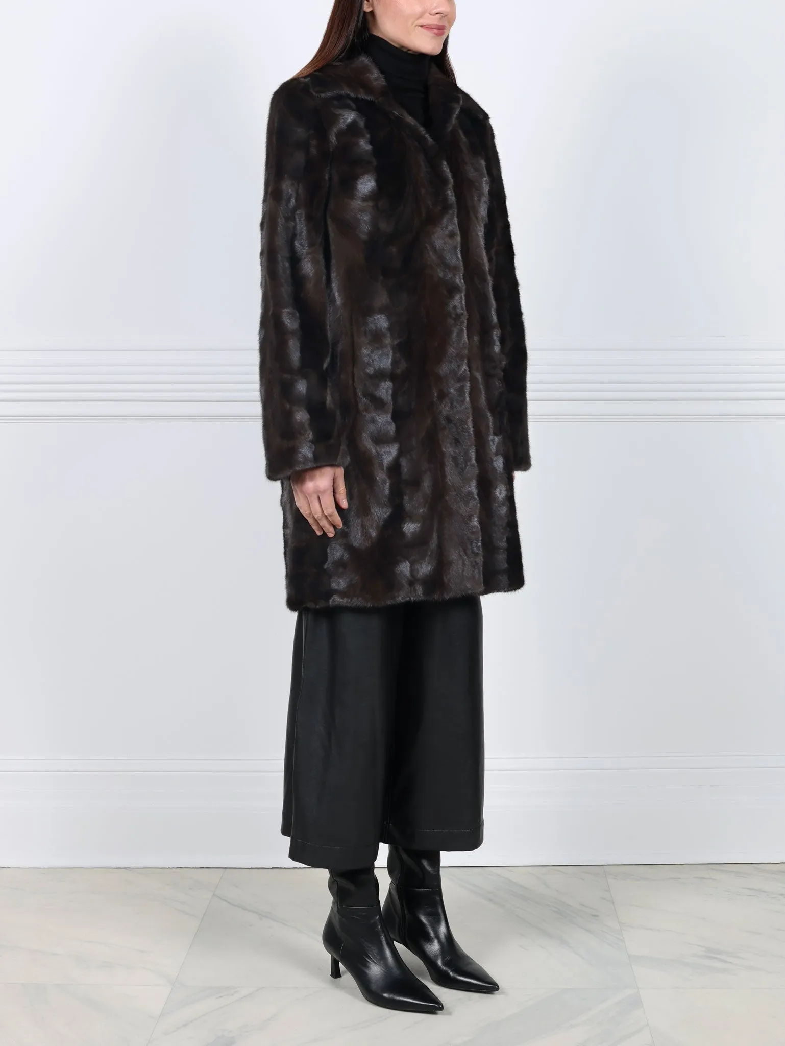 The Fen Upcycled Mink Coat in Black sold by Pologeorgis product image thumbnail 2