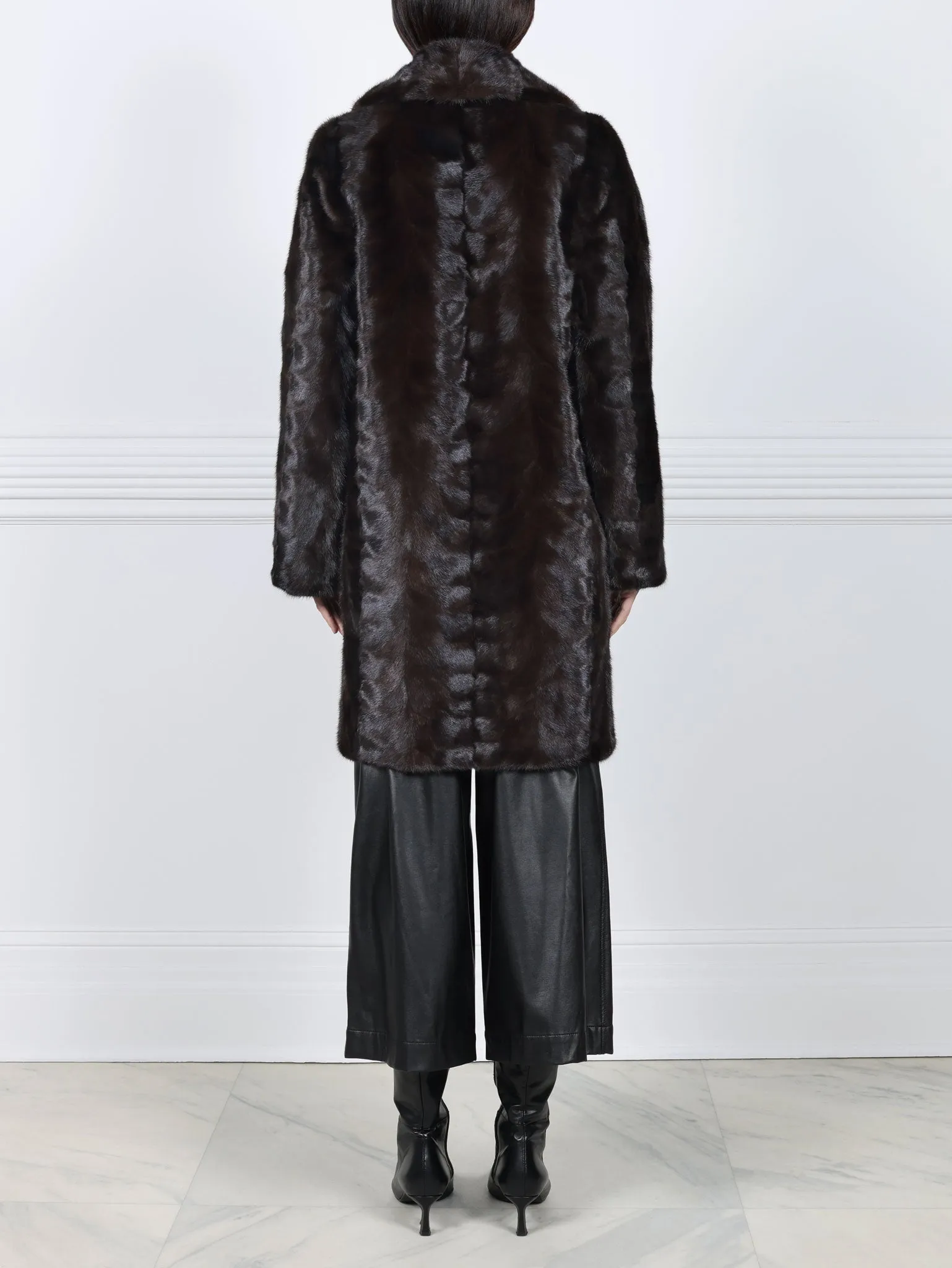 The Fen Upcycled Mink Coat in Black sold by Pologeorgis product image thumbnail 3