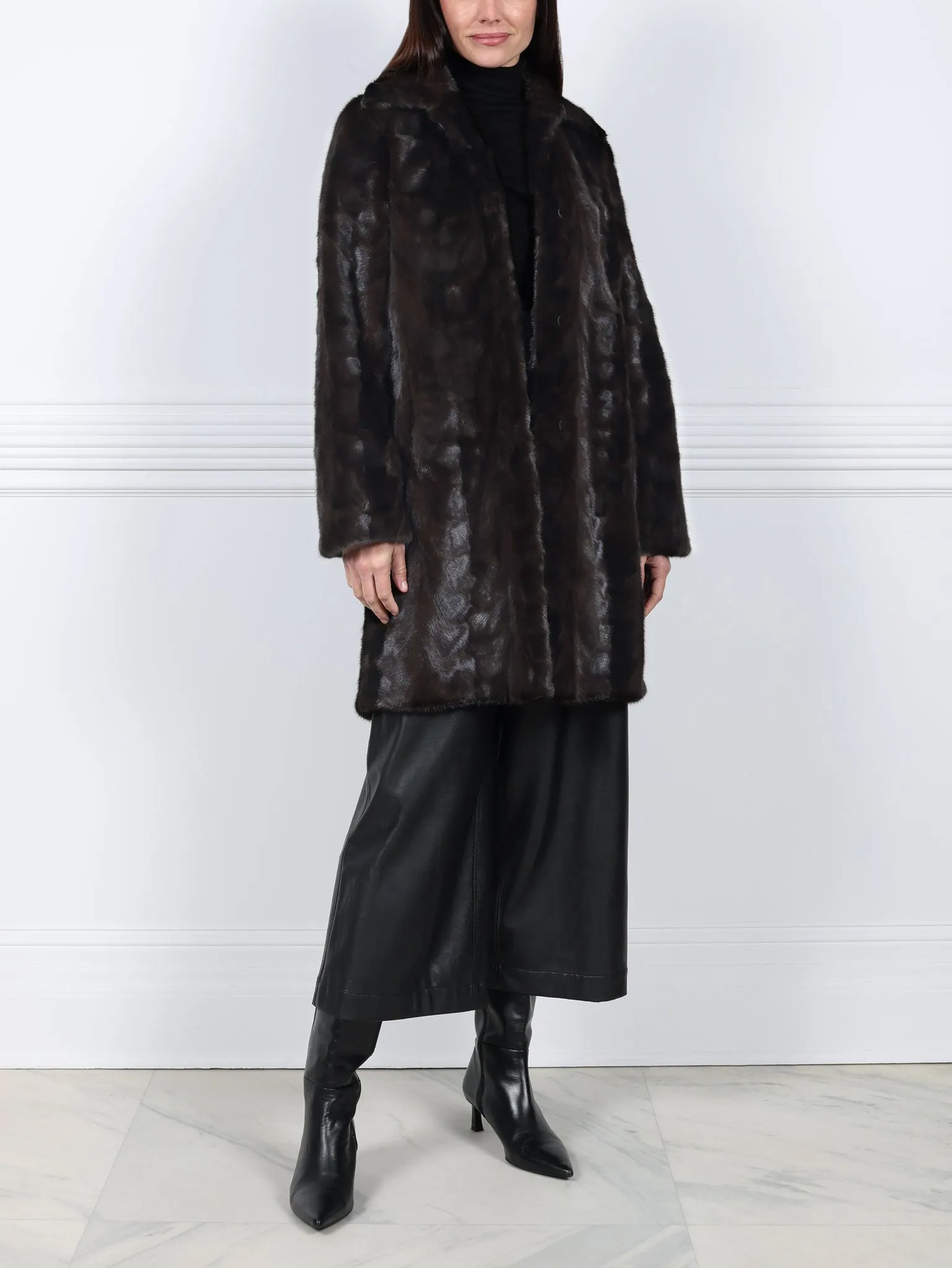 The Fen Upcycled Mink Coat in Black sold by Pologeorgis product image thumbnail 4