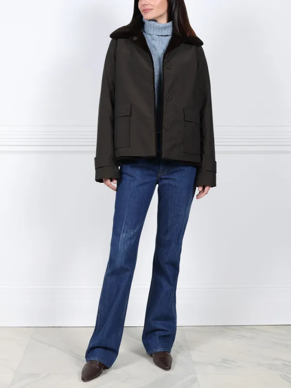 The Stormie Reversible Sheared Mink Jacket sold by Pologeorgis