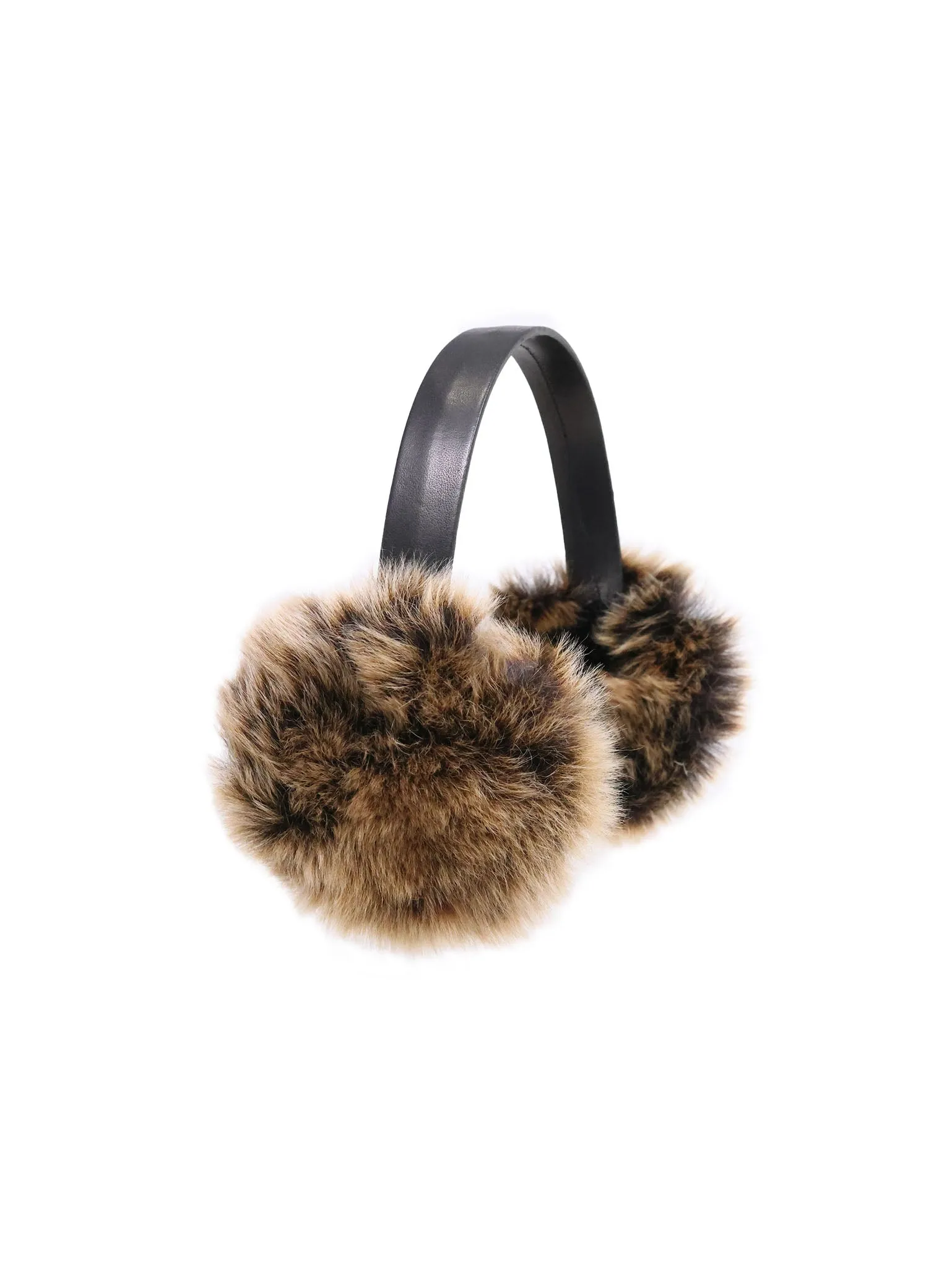 Two Toned Toscana Shearling Earmuffs with Leather Band sold by Pologeorgis