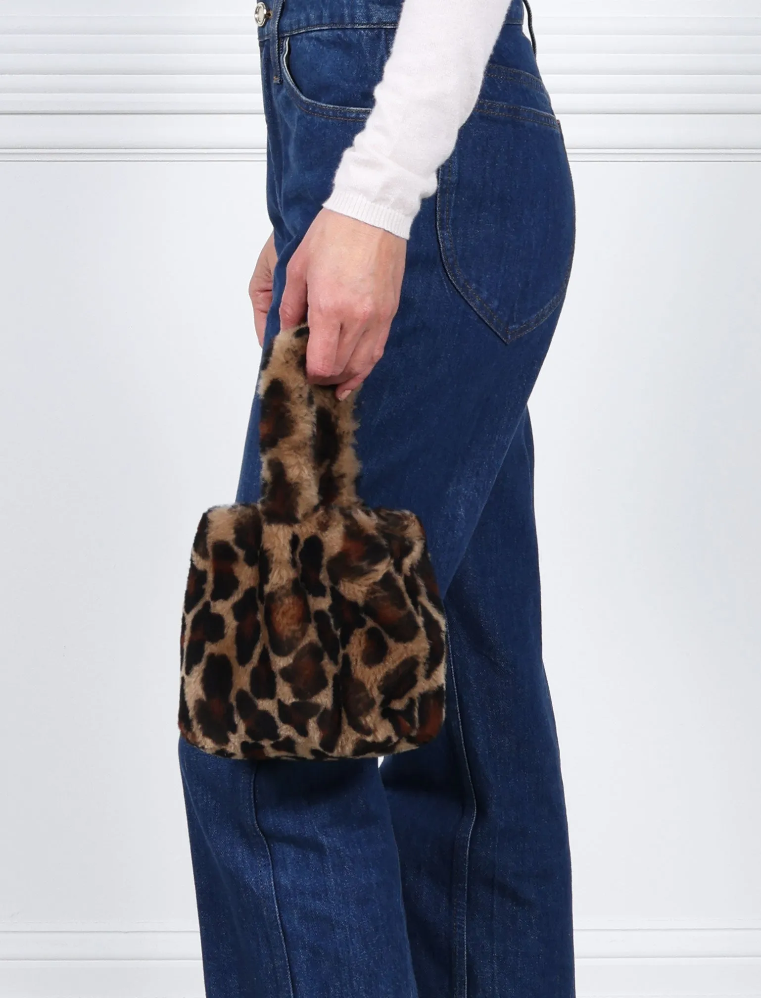 The Meow Mini in Leopard Printed Shearling sold by Pologeorgis
