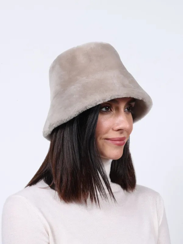 Merino Shearling Nappa Bucket Hat sold by Pologeorgis