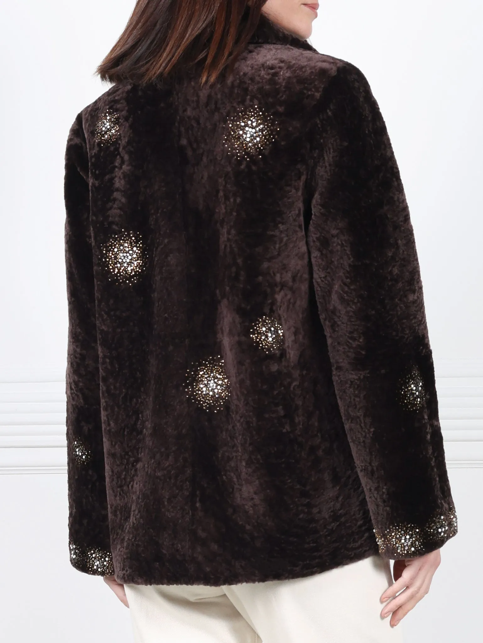 The Skye Shearling Jacket With Crystal Starbursts sold by Pologeorgis product image thumbnail 4