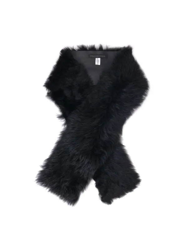 Toscana Shearling Raw Edge Scarf sold by Pologeorgis