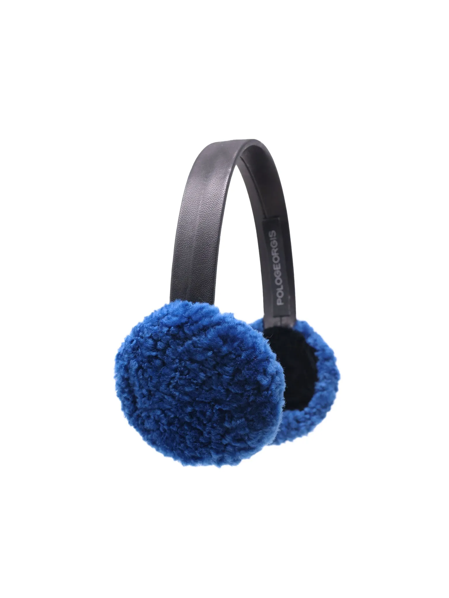 Curly Shearling Earmuffs in Black, Brown and Blue sold by Pologeorgis product image thumbnail 3