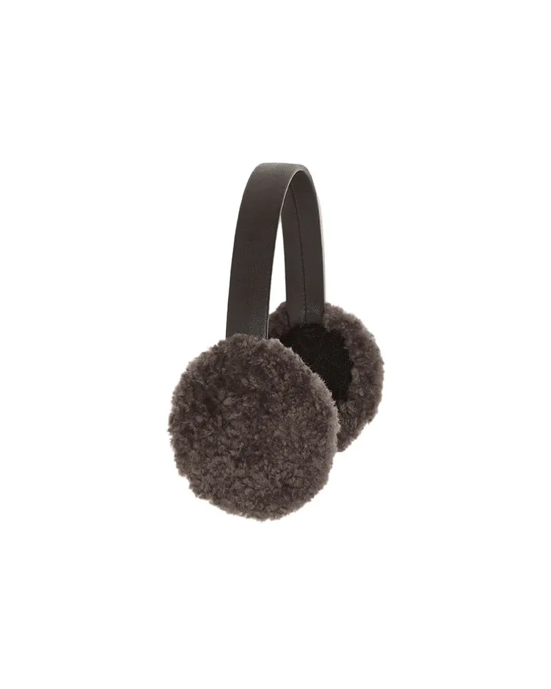 Curly Shearling Earmuffs in Black, Brown and Blue sold by Pologeorgis product image thumbnail 2