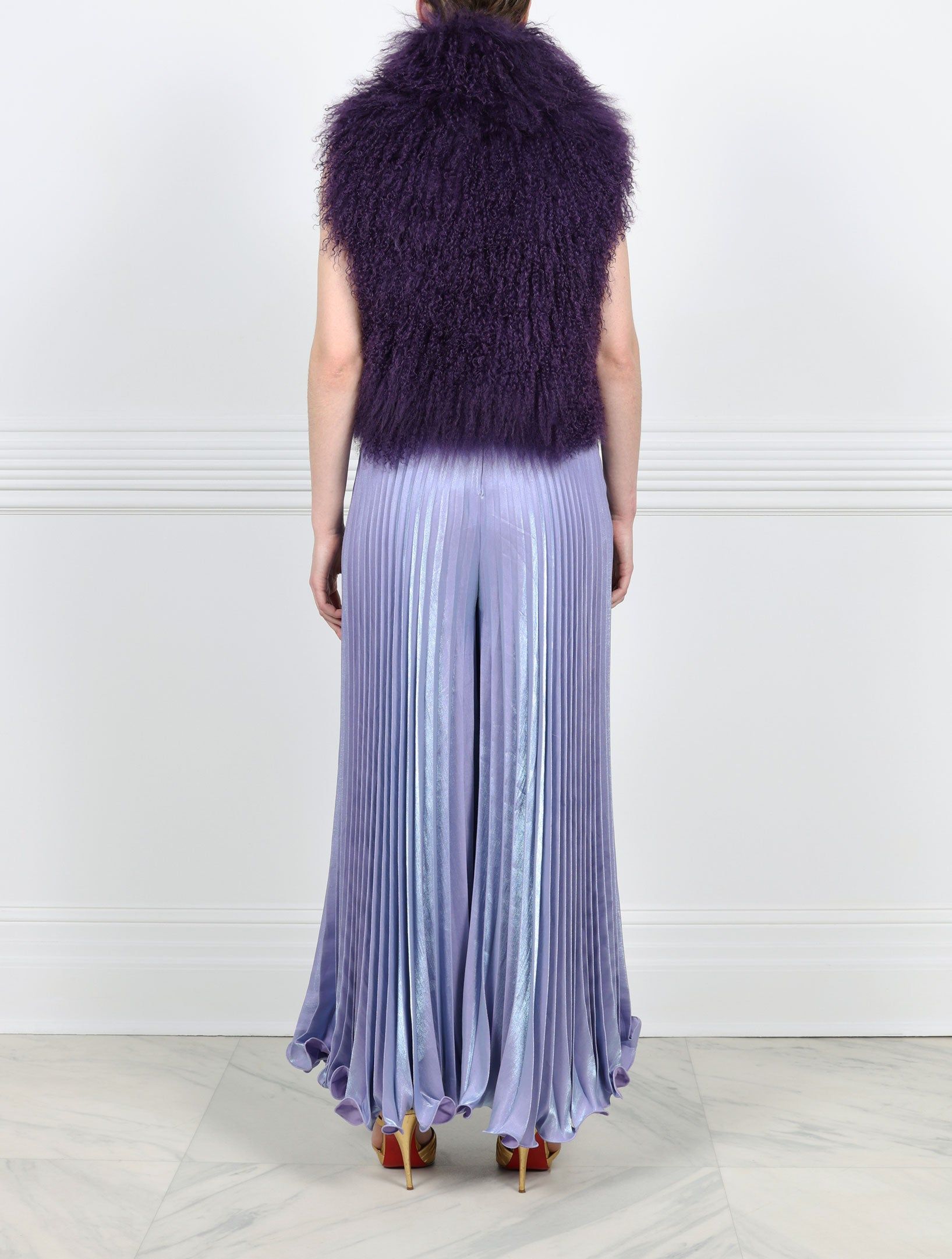 Stand Collar Curly Shearling Vest Designed by Zandra Rhodes sold by Pologeorgis product image thumbnail 9