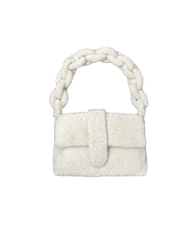 Curly Shearling Bag with Detachable Shearling Chain Strap sold by Pologeorgis