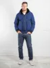 Mens Sheared Rabbit Jacket in Blue and Black sold by Pologeorgis