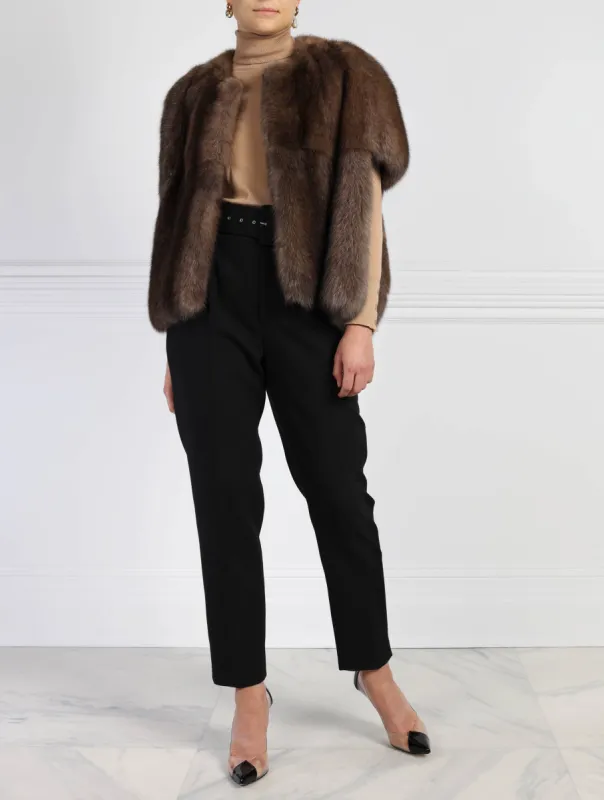 The Frances Sable Fur Cocoon Vest sold by Pologeorgis