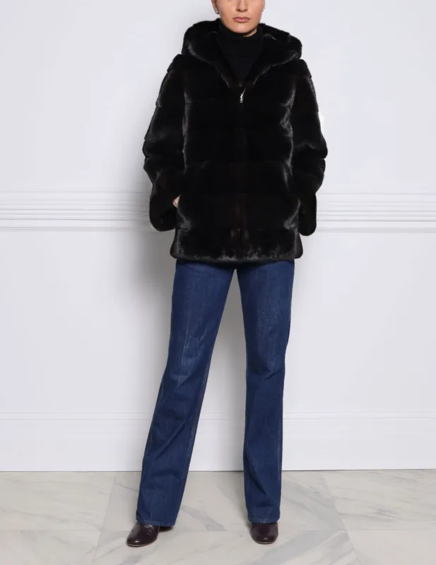 The Maggie Mink Fur Jacket sold by Pologeorgis