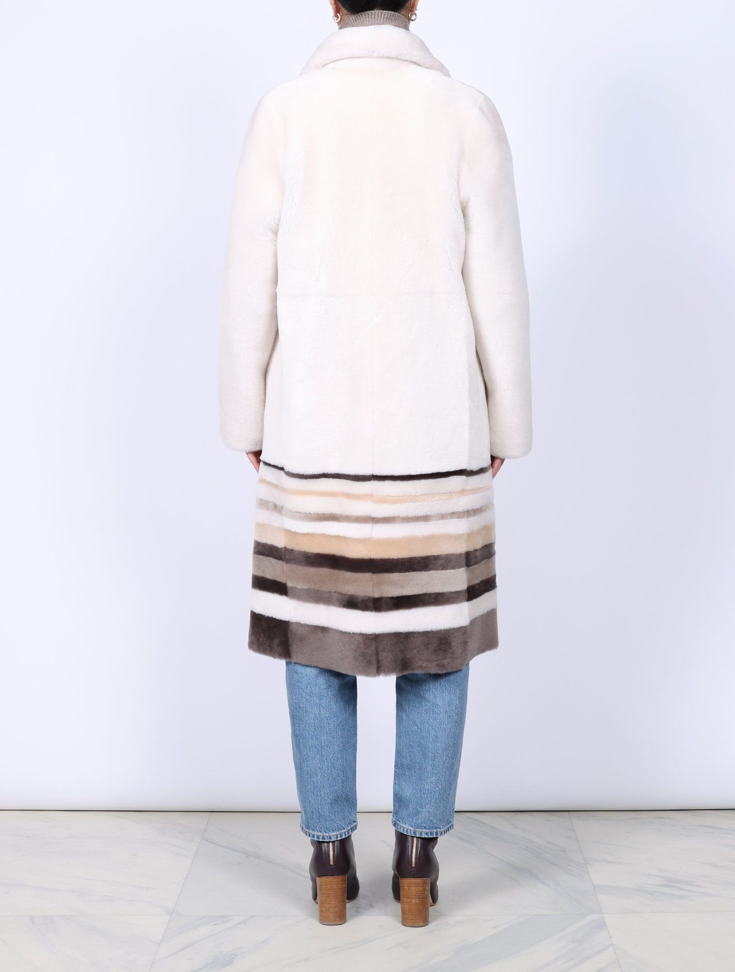 The Georgia Reversible Shearling Intarsia Coat sold by Pologeorgis product image thumbnail 3