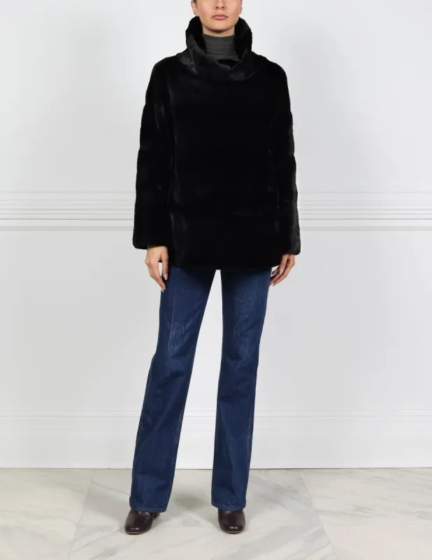 The Huntington Plucked Mink Fur Pullover sold by Pologeorgis
