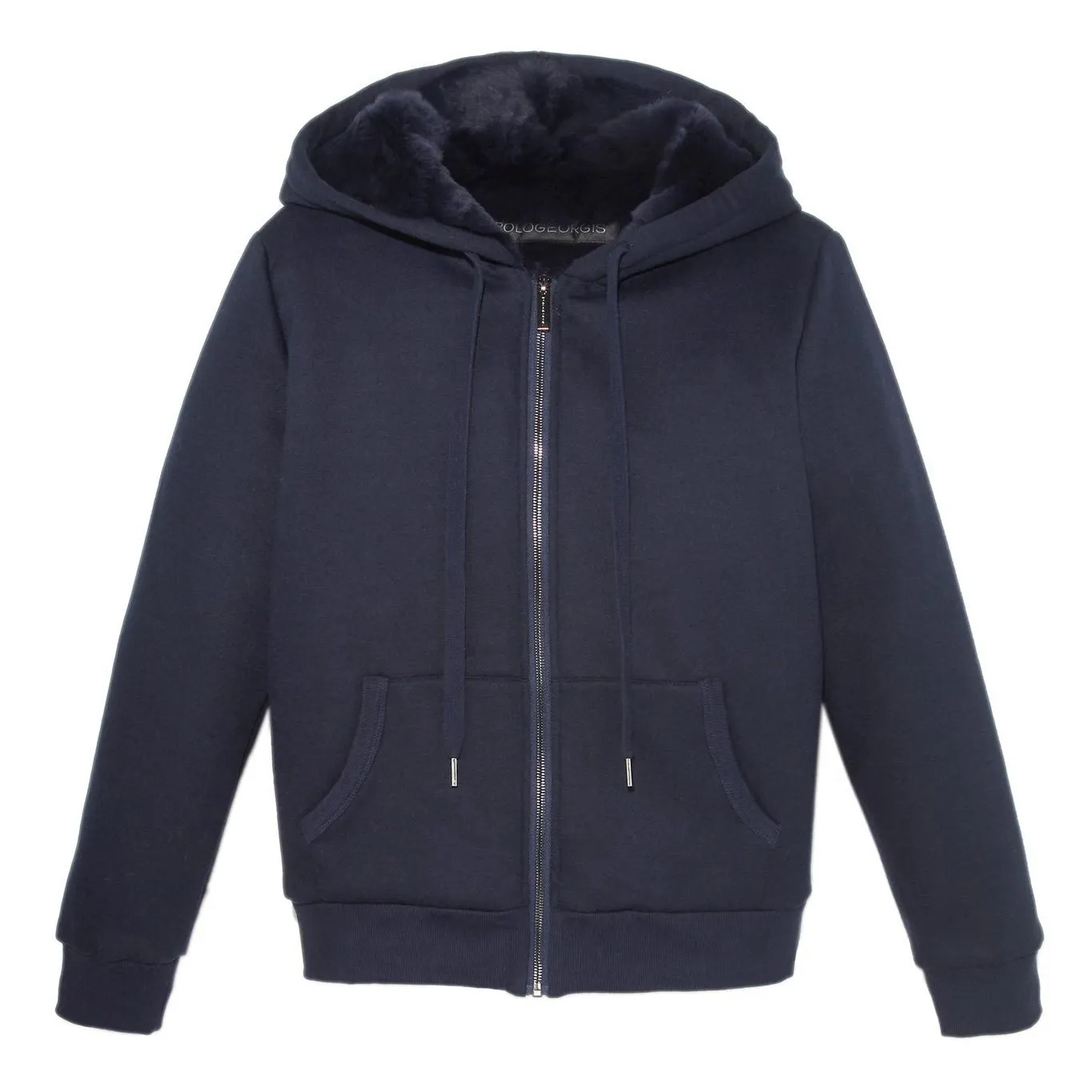 Men's Rabbit Lined Hooded Zip Sweatshirt in Navy sold by Pologeorgis product image thumbnail 4