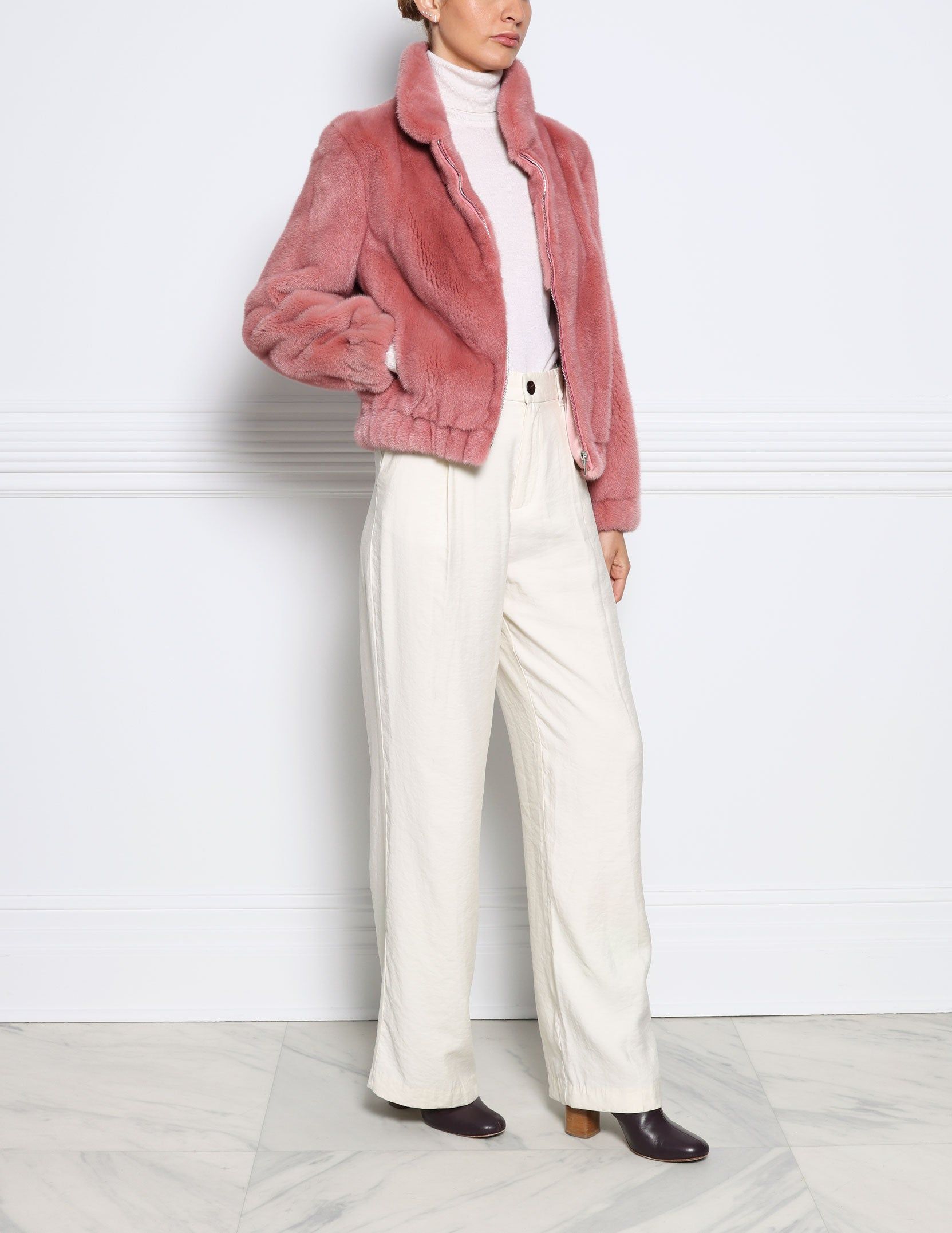 The Rose Mink Bomber Jacket sold by Pologeorgis product image thumbnail 3