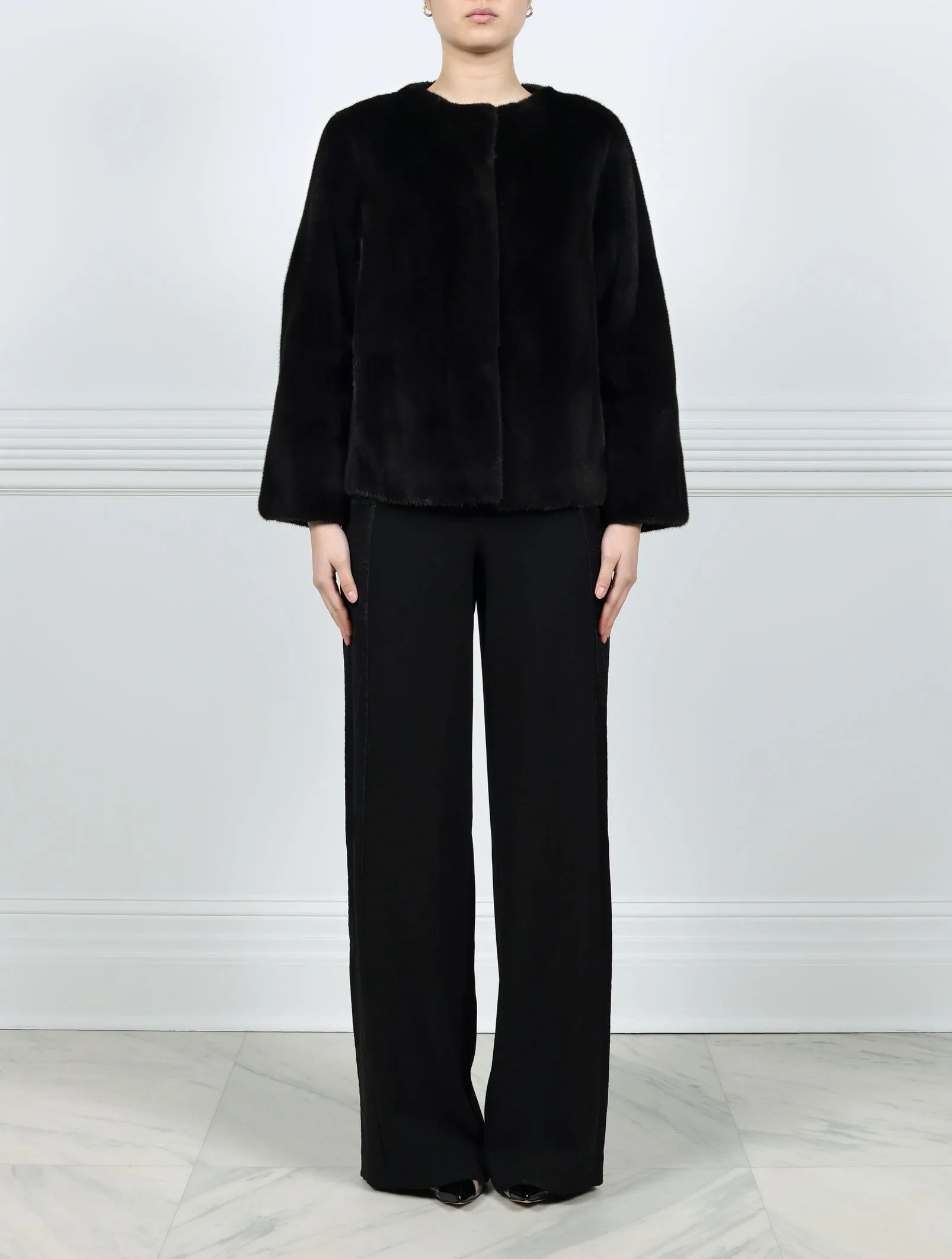 The Tallie Mink Fur Jacket in Black sold by Pologeorgis product image thumbnail 5