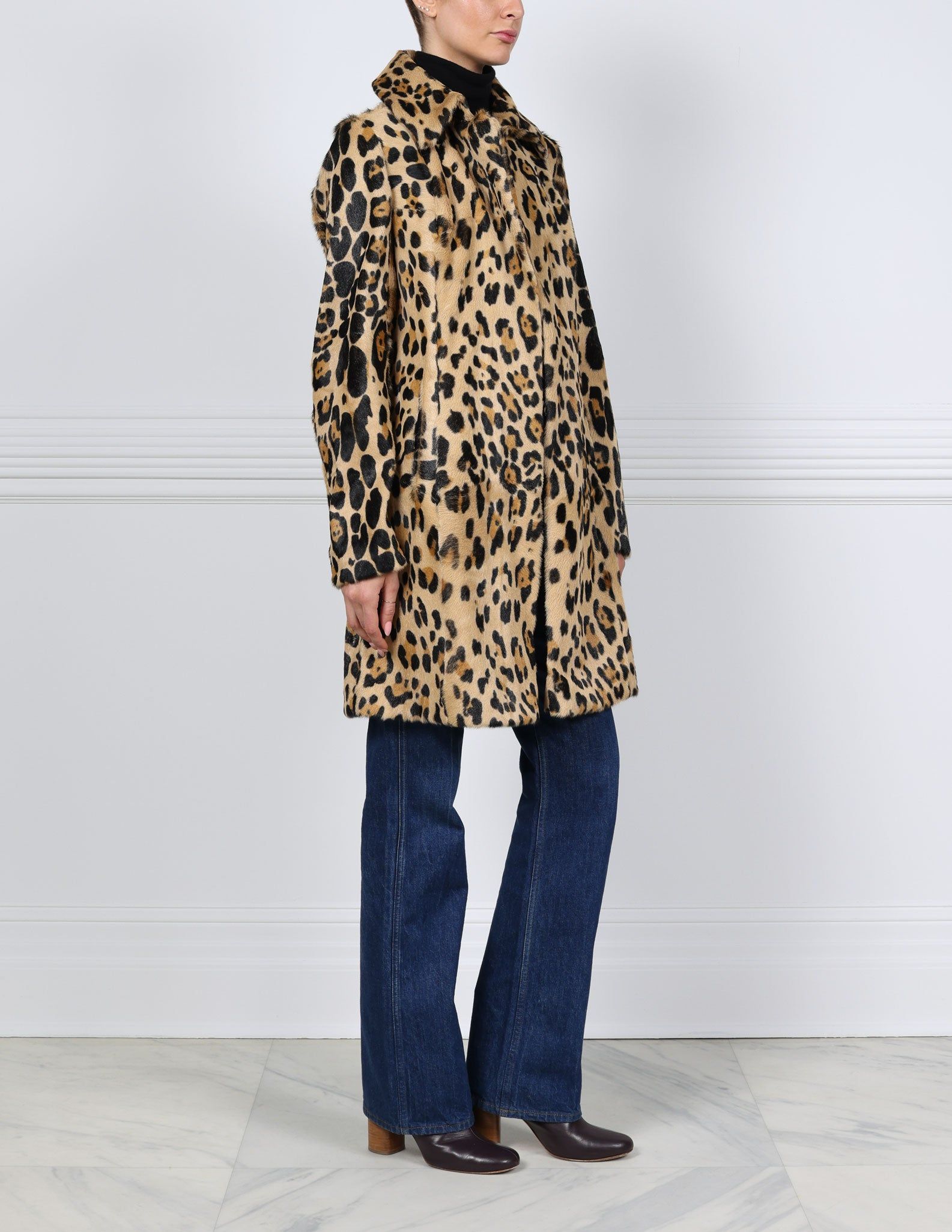 The Miggy Leopard Printed Shearling Coat sold by Pologeorgis product image thumbnail 3