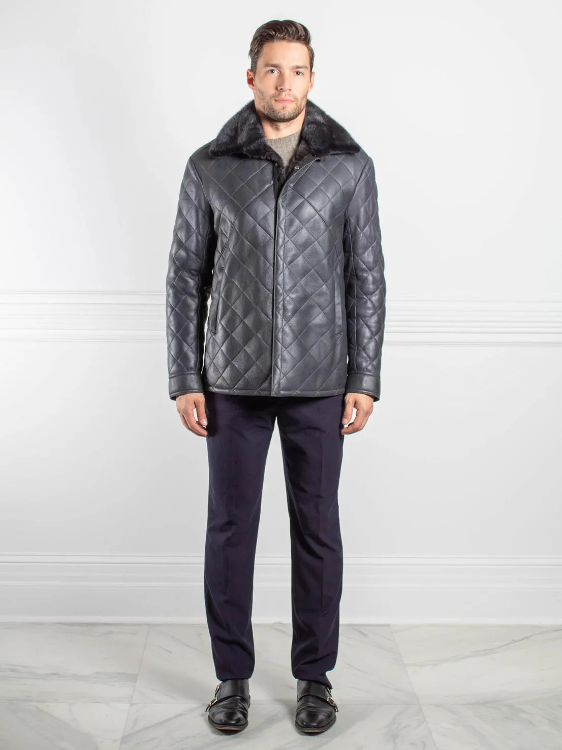 Quilted Shearling Jacket sold by Pologeorgis product image thumbnail 3