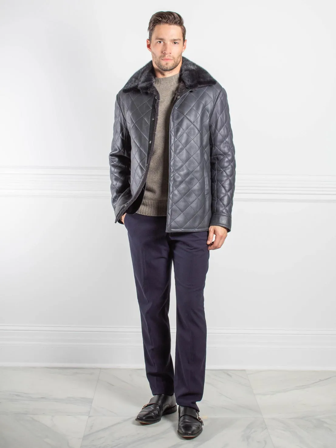 Quilted Shearling Jacket sold by Pologeorgis