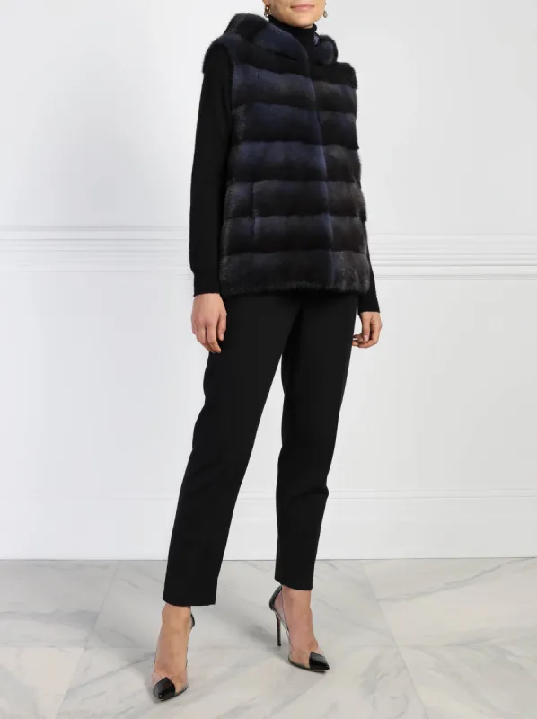 The Shay Hooded Mink Fur Vest sold by Pologeorgis