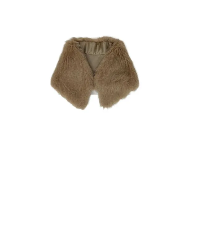 Dyed Toscana Lamb Fur Collar in Blush and Tan sold by Pologeorgis