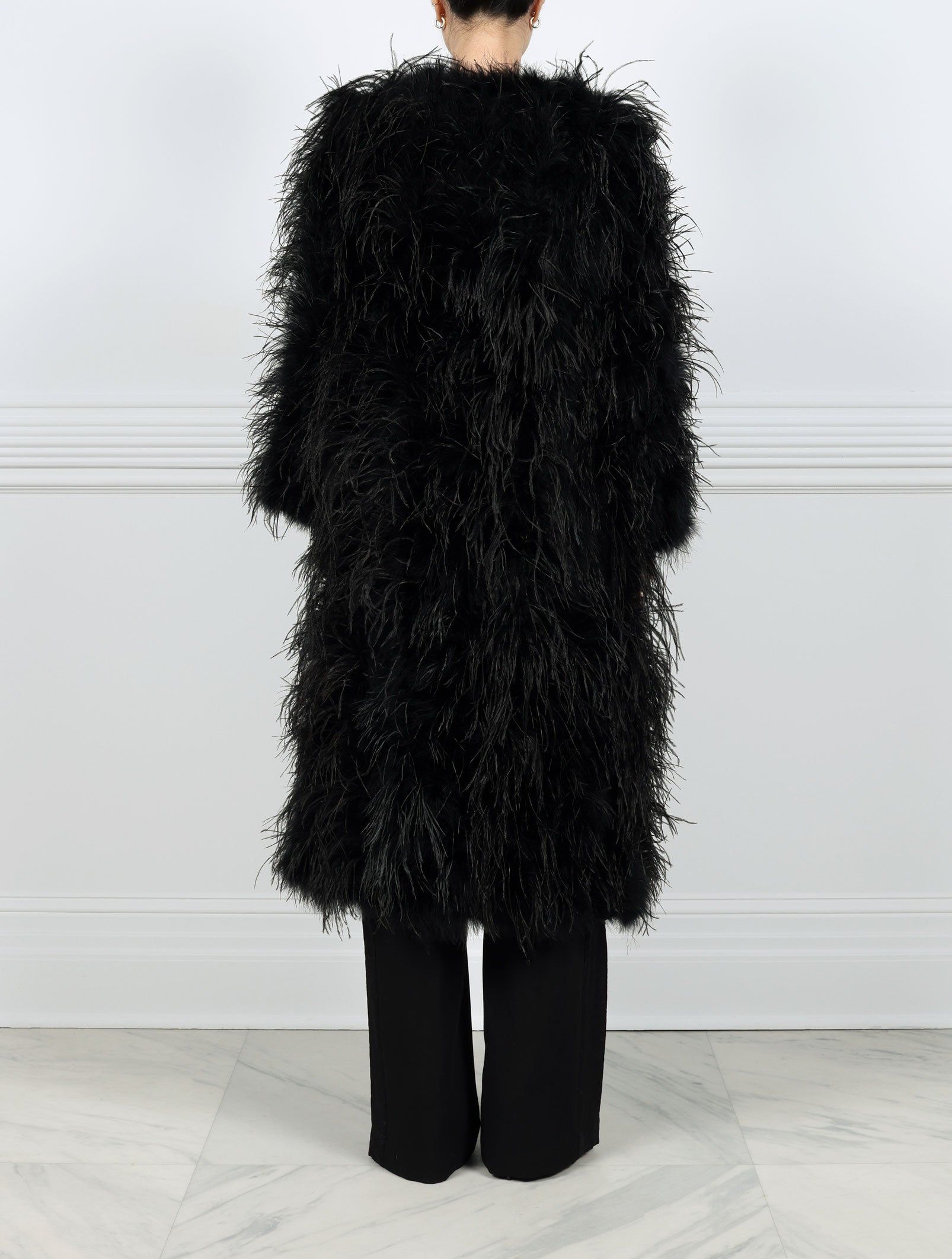 The Kallista Feather Coat available in Black and White sold by Pologeorgis product image thumbnail 4