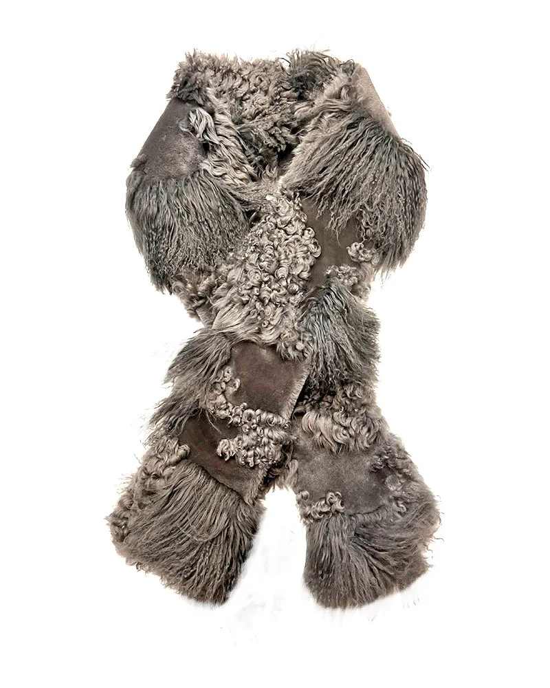 Multi Media Shearling Scarf sold by Pologeorgis