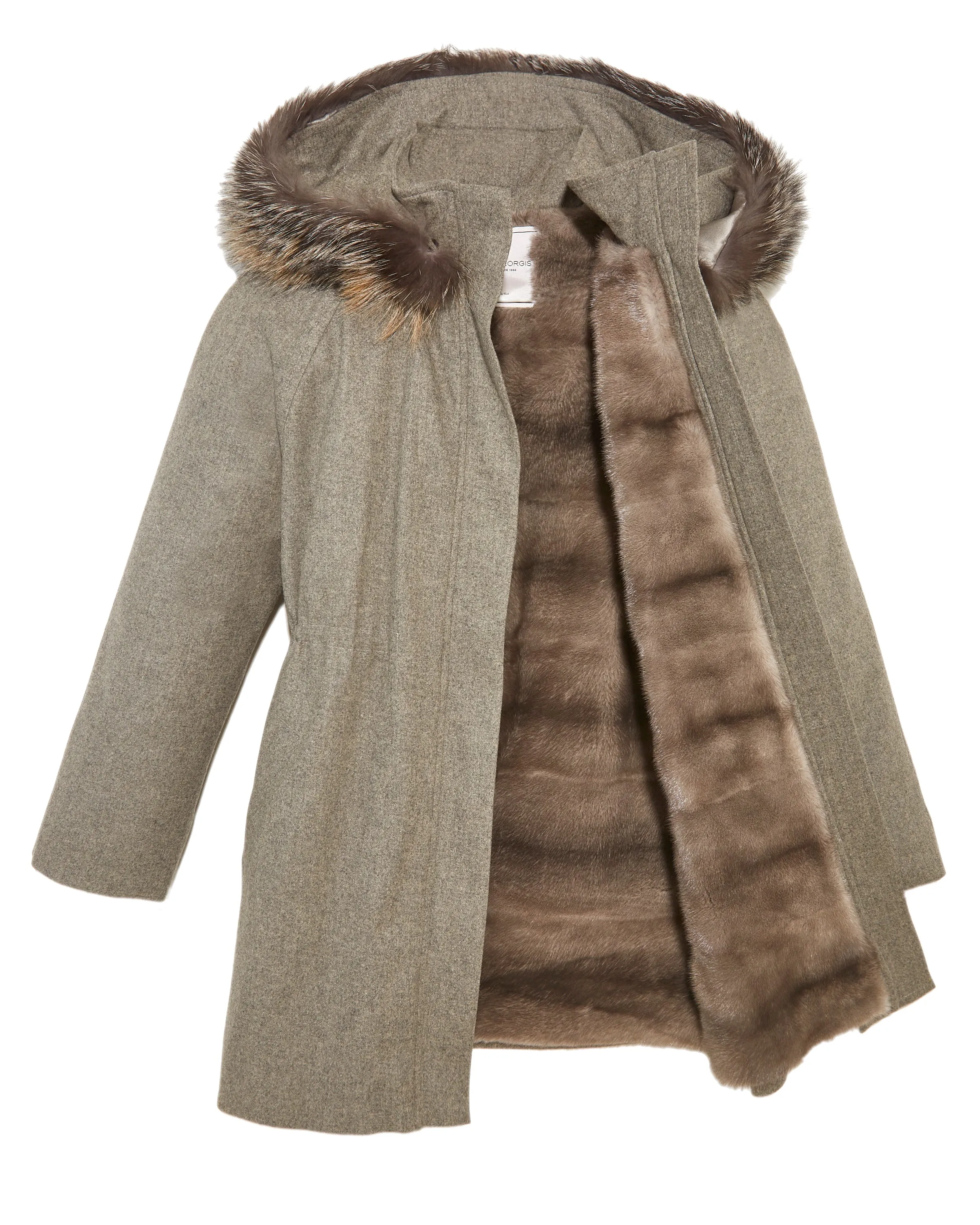 The Stormie Hooded Storm Coat Mink Fur Lined Anorak sold by Pologeorgis product image thumbnail 5