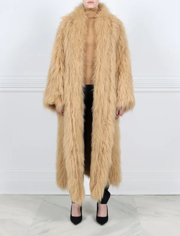 Hooded Knitted Shearling Coat sold by Pologeorgis