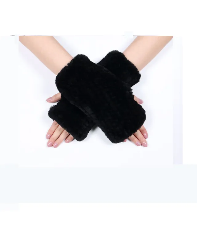 Knitted Shearling Fingerless Gloves sold by Pologeorgis