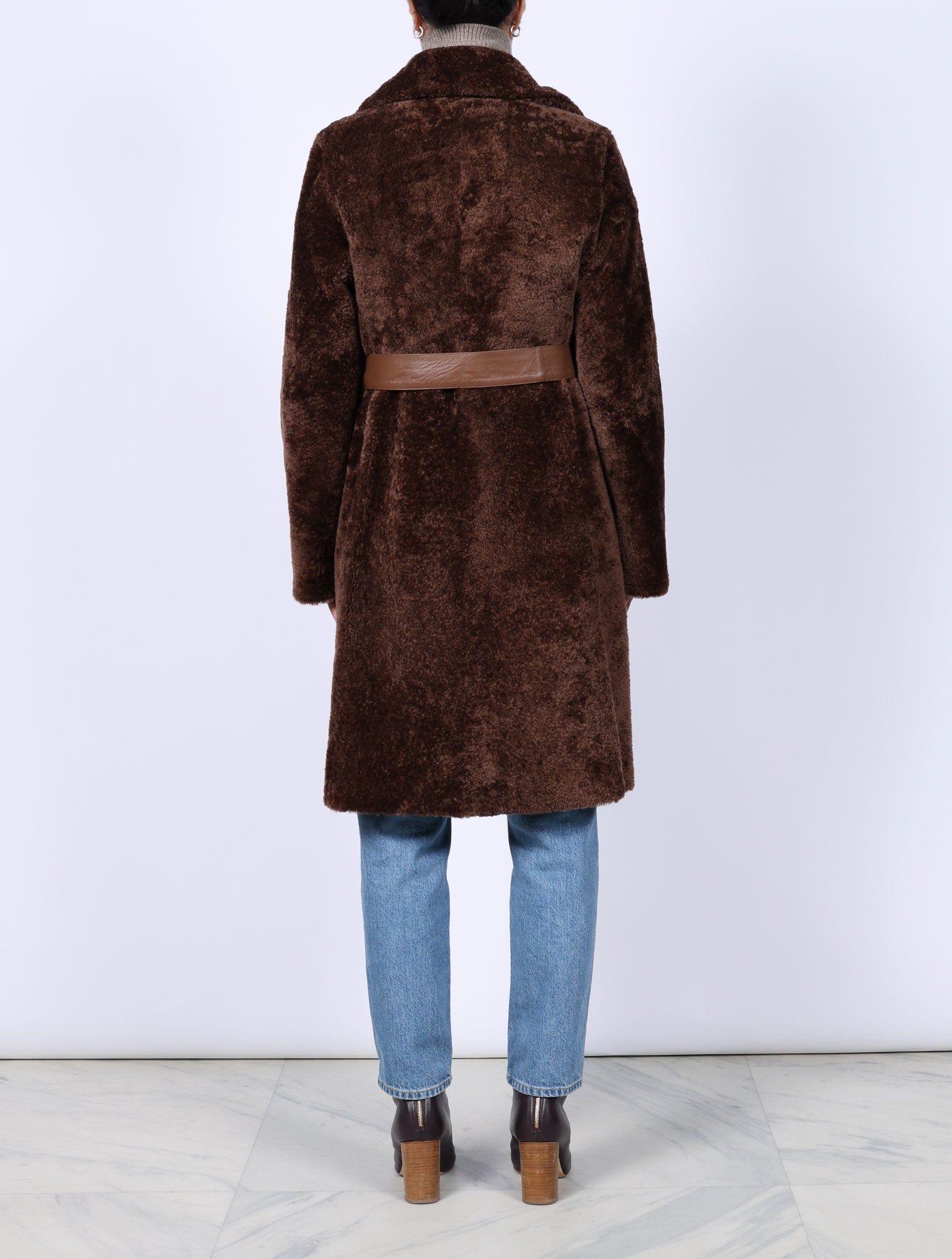 The Constance Shearling Wrap Coat sold by Pologeorgis product image thumbnail 3