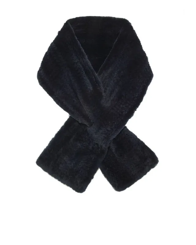 Knitted Plucked Mink Pull Through Scarf sold by Pologeorgis