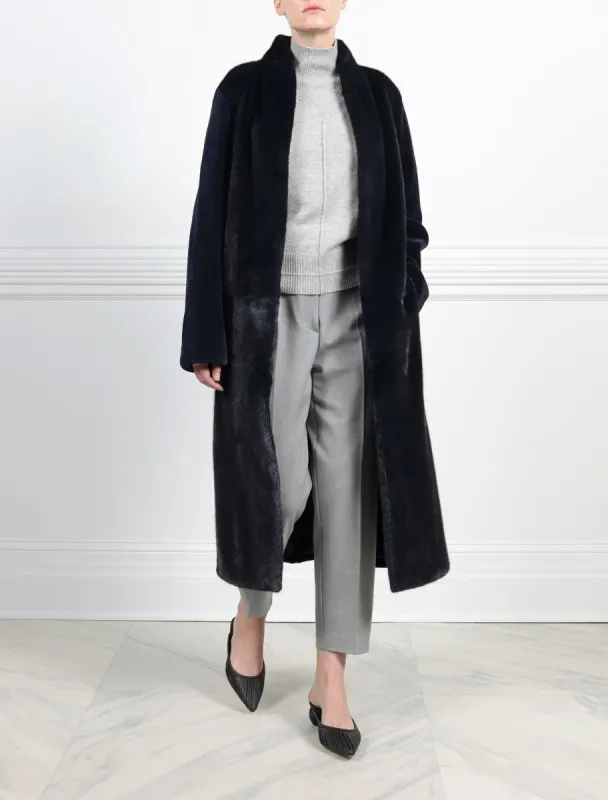 The Ava Belted Mink Fur Robe Coat sold by Pologeorgis