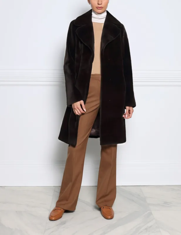 The Ariana Sheared Mink Fur Coat sold by Pologeorgis
