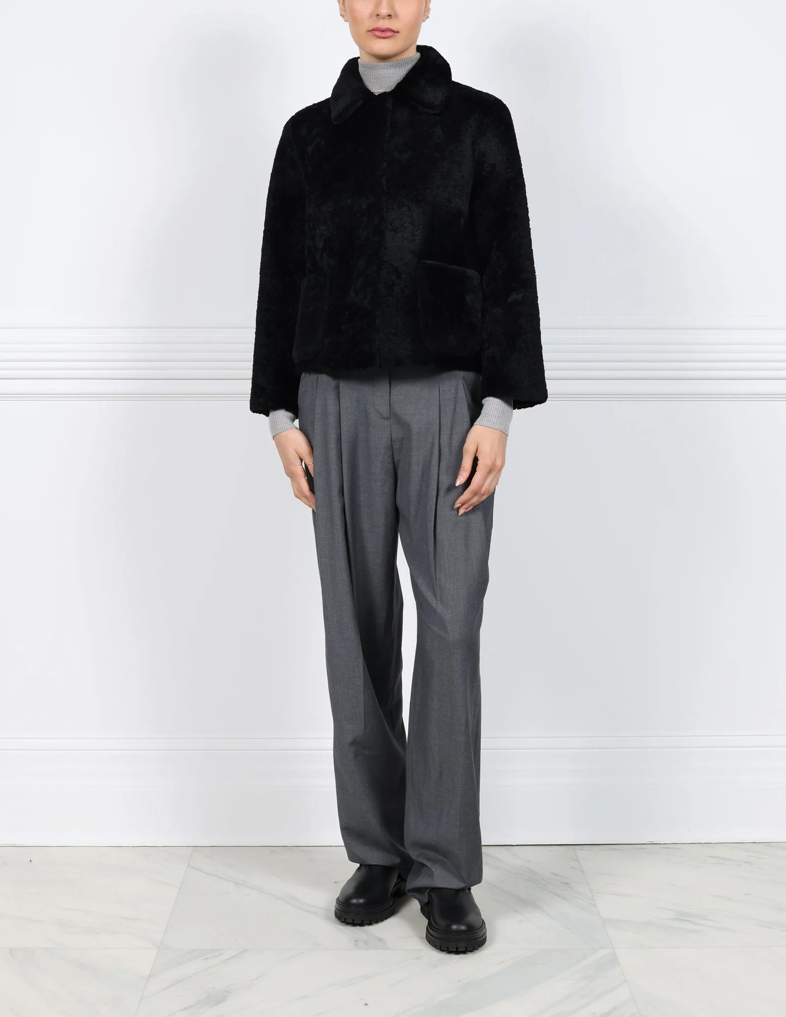 The Stasia Mini Shearling Reversible Jacket sold by Pologeorgis product image thumbnail 4