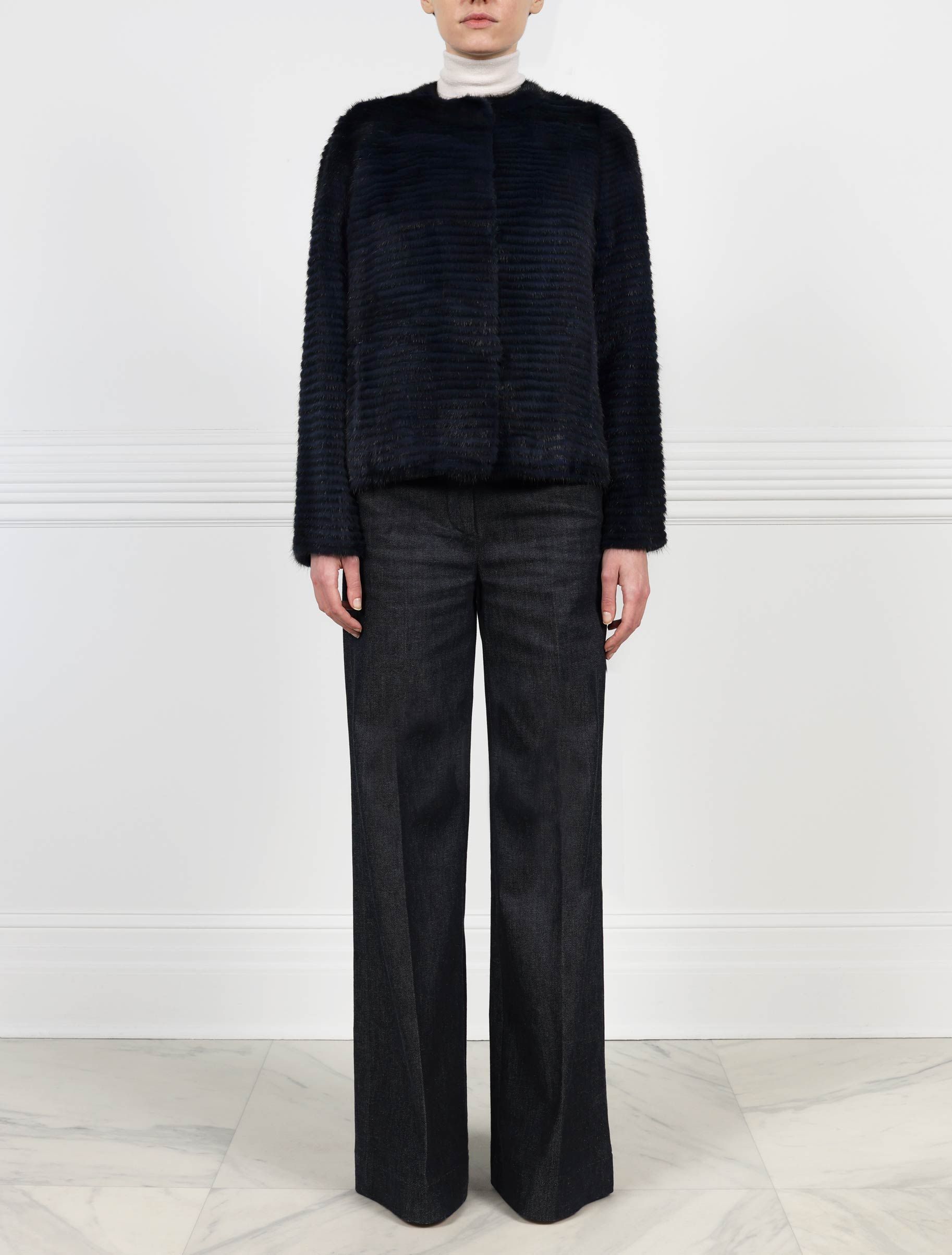 Stripped Mink Fur Jacket in Multiple Colors sold by Pologeorgis