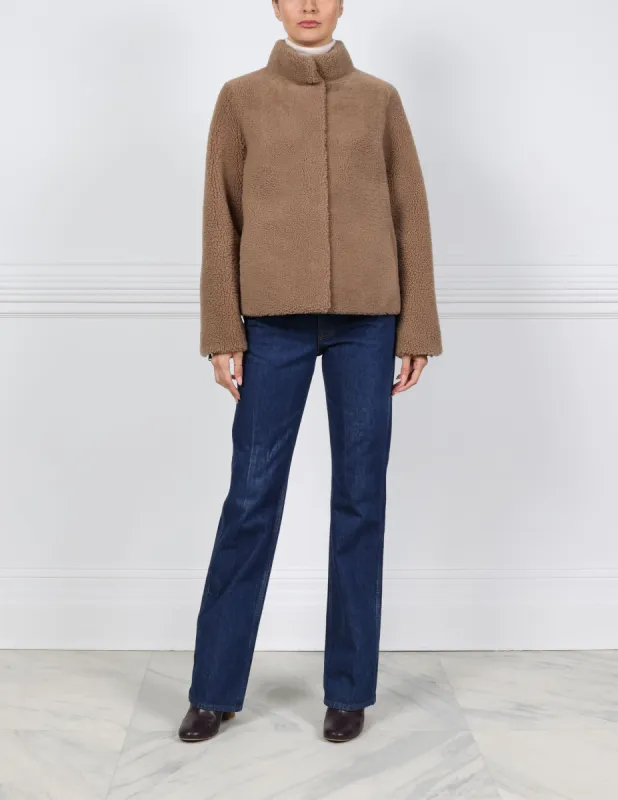 The Lyla Shearling Jacket sold by Pologeorgis