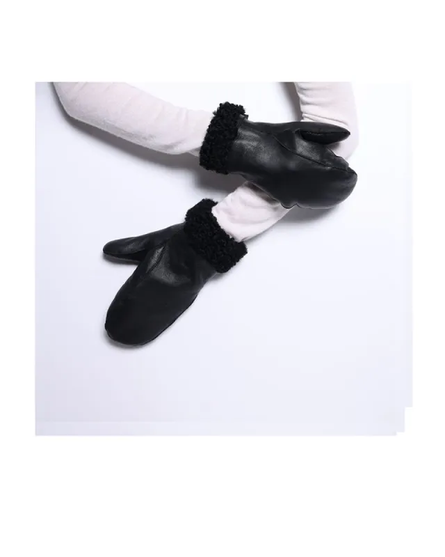 Shearling Mittens with Detachable Leather Straps sold by Pologeorgis