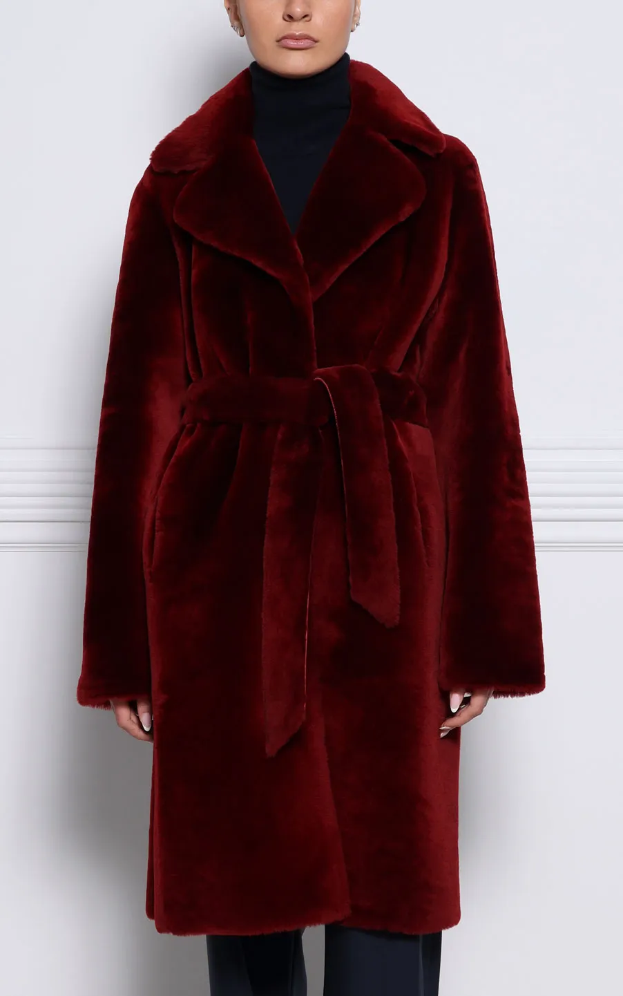 The Cali Shearling Wrap Coat sold by Pologeorgis product image thumbnail 5