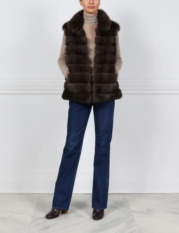 The Nina Russian Sable Fur Vest sold by Pologeorgis