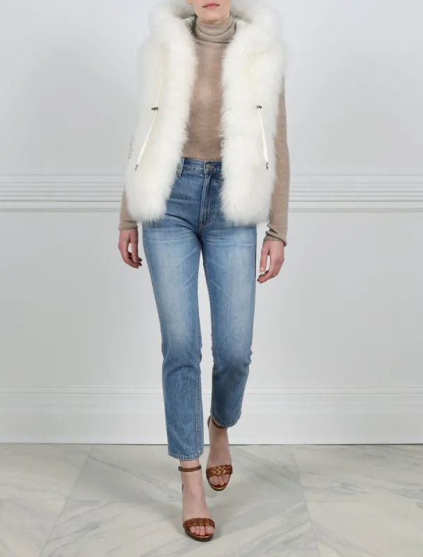 The Teddy Shearling Hooded Vest sold by Pologeorgis
