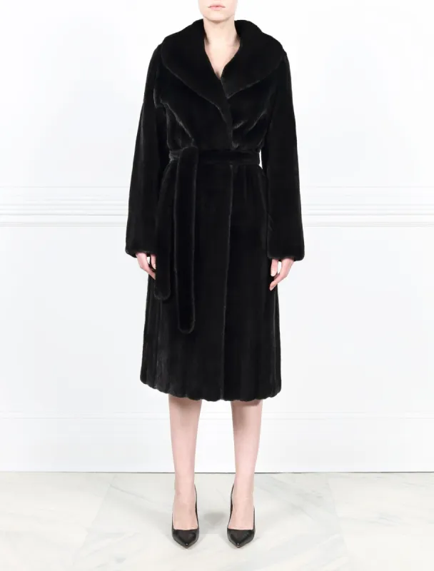 Black Mink Wrap Coat sold by Pologeorgis