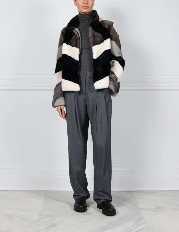 The Upcycled Alia Mink Fur Jacket sold by Pologeorgis