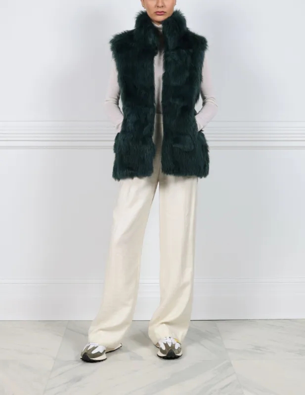 Upcycled Toscana Shearling Vest sold by Pologeorgis