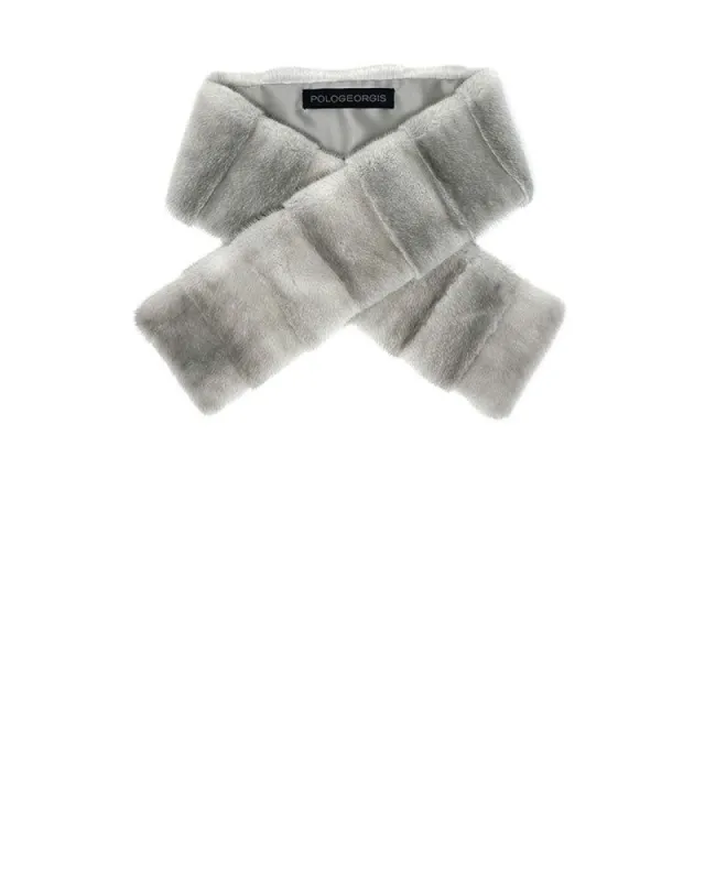 Long Mink Scarf in Sapphire sold by Pologeorgis