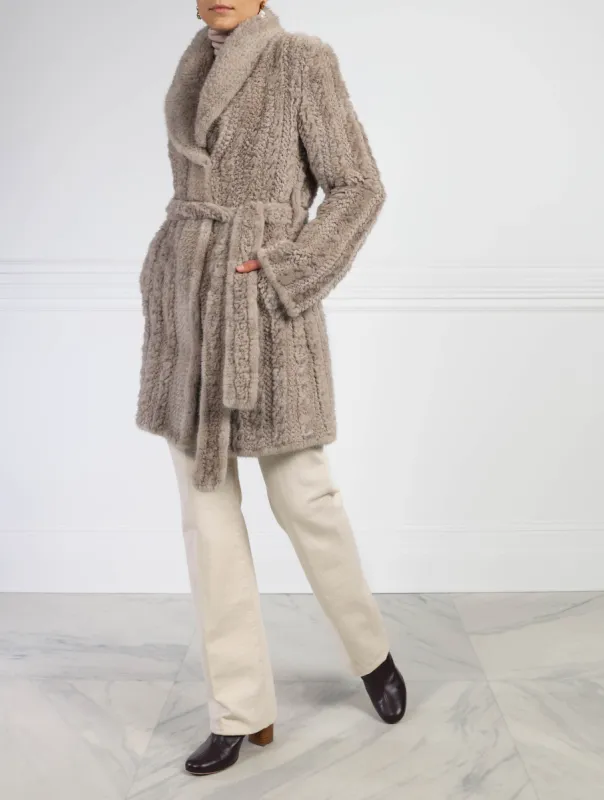 The Berkley Knitted Mink Fur & Rabbit Cardigan sold by Pologeorgis