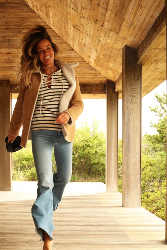 The Anais Reversible Shearling Jacket sold by Pologeorgis