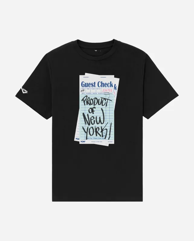 GUEST CHECK BLACK TEE made by Pony